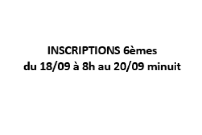 collège inscriptions 6èmes